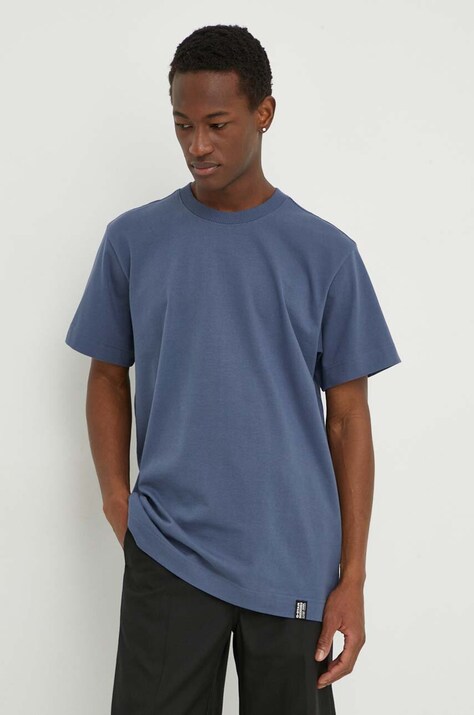 G-Star tricou din bumbac culoarea bleumarin, uni