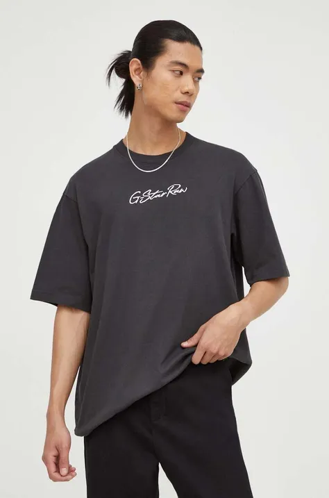 Βαμβακερό μπλουζάκι G-Star Raw χρώμα: γκρι