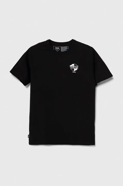 Bombažna kratka majica Vans črna barva