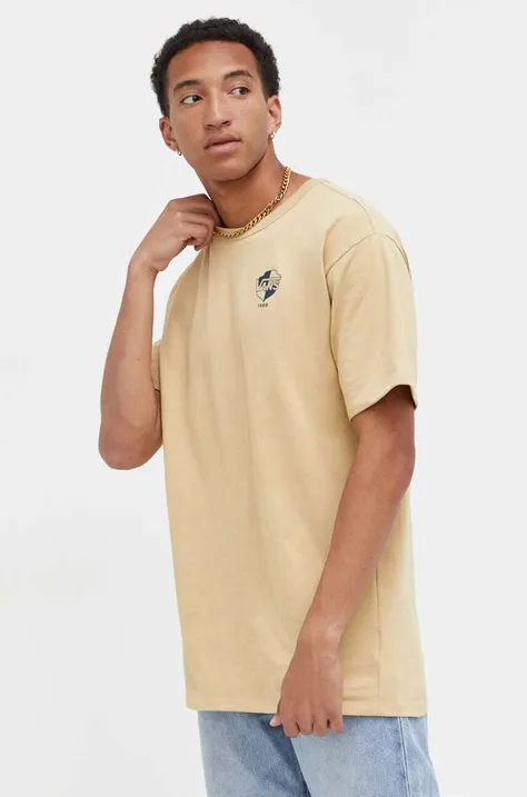 Vans t-shirt bawełniany kolor beżowy z nadrukiem