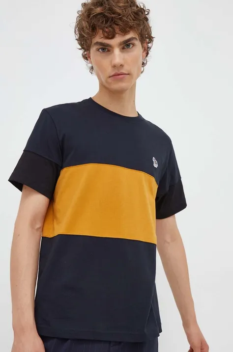 Bavlnené tričko PS Paul Smith tmavomodrá farba, vzorovaný