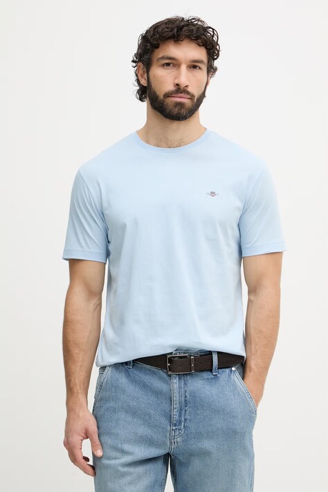 Gant T-shirt męski bawełniany niebieski 2003184