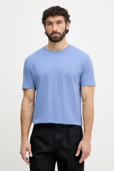 Gant T-shirt męski bawełniany niebieski 2003184