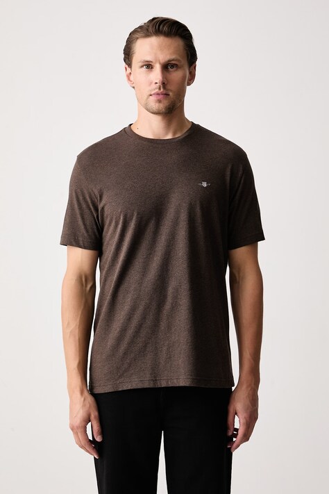 Gant T-shirt męski bawełniany brązowy 2003184