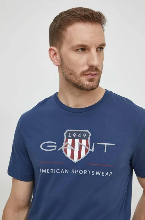 Bavlnené tričko Gant s potlačou