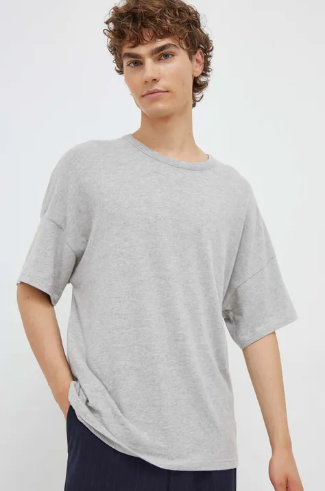 Tričko American Vintage pánsky, šedá farba, jednofarebný