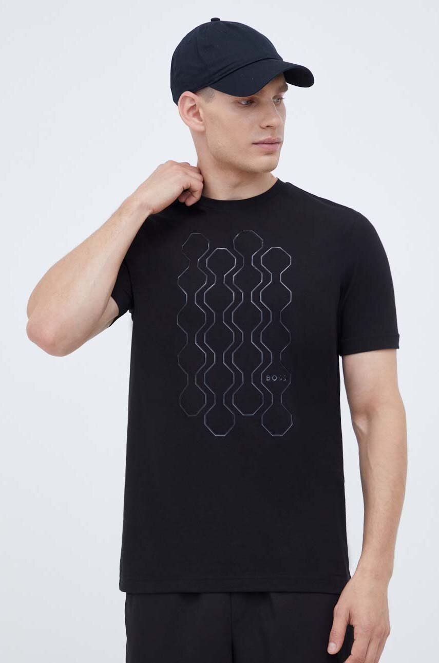 Boss Green t-shirt BOSS GREEN męski kolor czarny z nadrukiem