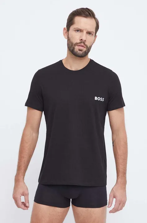 Majica kratkih rukava BOSS za muškarce, boja: crna