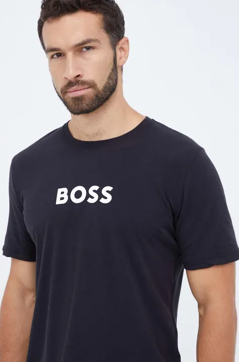 Majica lounge BOSS črna barva