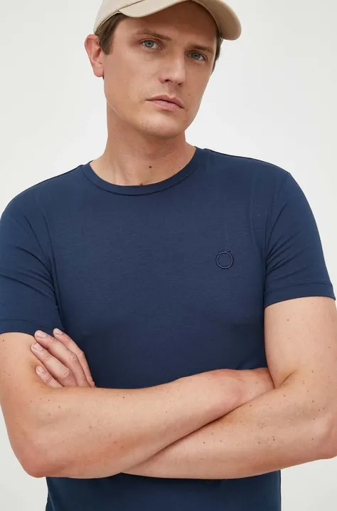 Kratka majica Trussardi moški, mornarsko modra barva