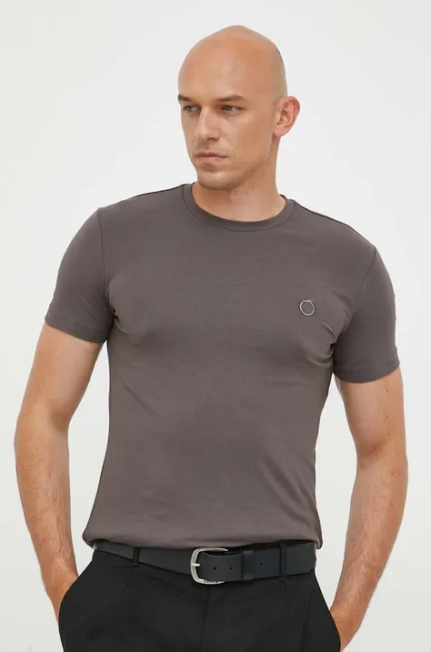 Kratka majica Trussardi moški, siva barva