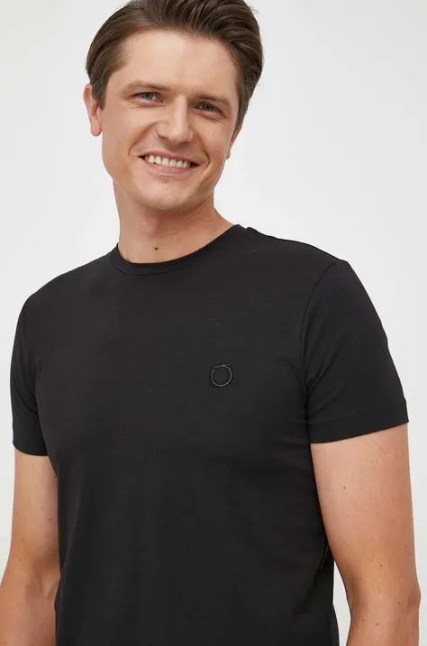 Kratka majica Trussardi moški, črna barva