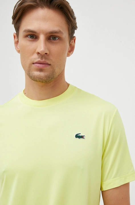 Lacoste tricou barbati, culoarea verde, neted