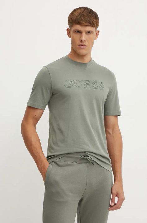 Guess t-shirt ALPHY uomo colore verde con applicazione Z2YI11 J1314