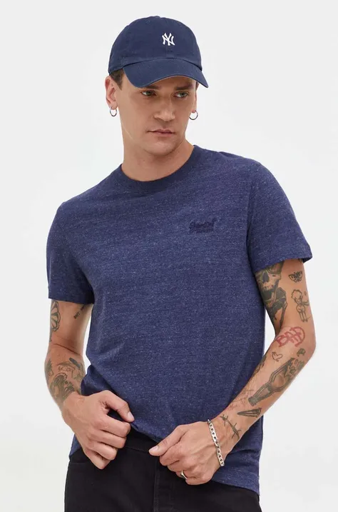 Superdry t-shirt bawełniany męski kolor granatowy melanżowy