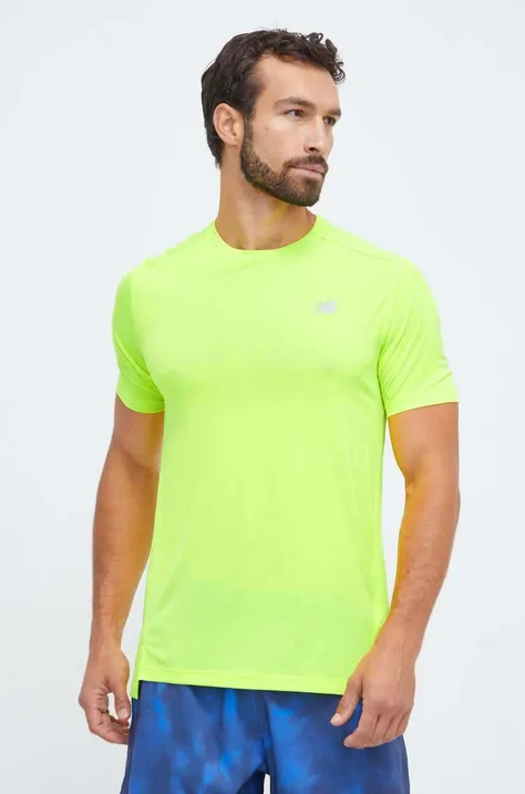 Bežecké tričko New Balance Accelerate zelená farba, jednofarebné