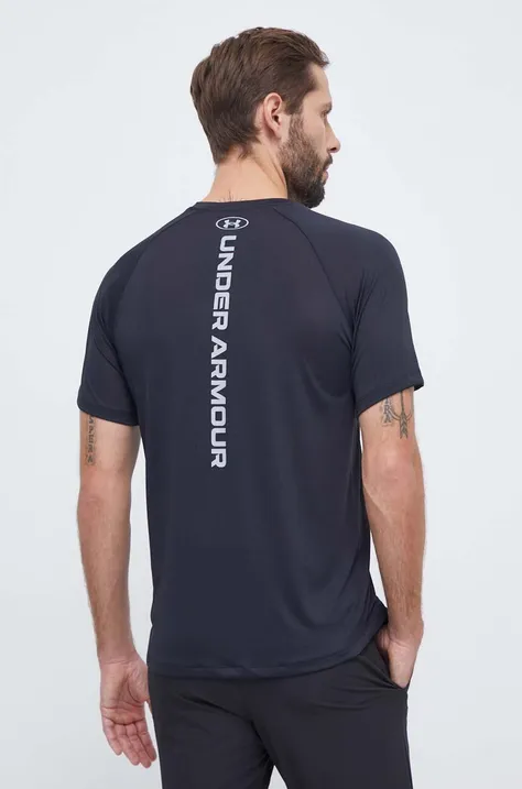 Kratka majica za vadbo Under Armour Tech črna barva