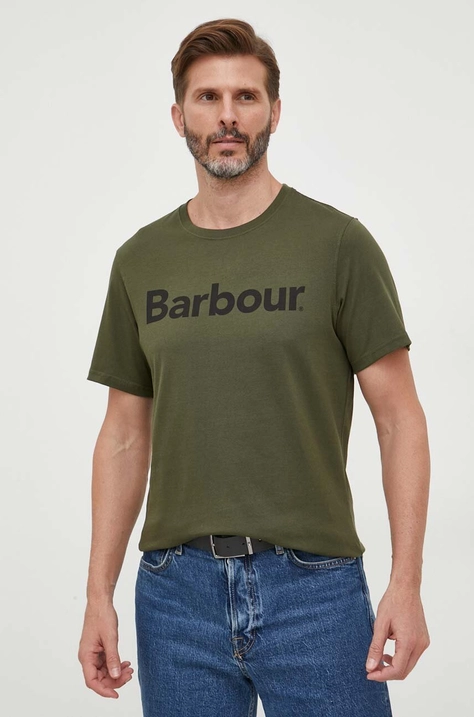 Barbour pamut póló zöld, nyomott mintás