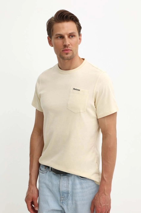 Barbour cotton t-shirt men’s beige color