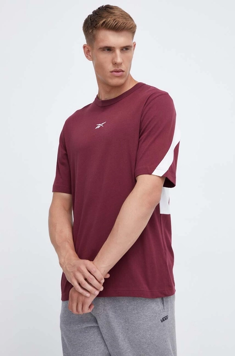 Pamučna majica Reebok Classic boja: bordo, s aplikacijom