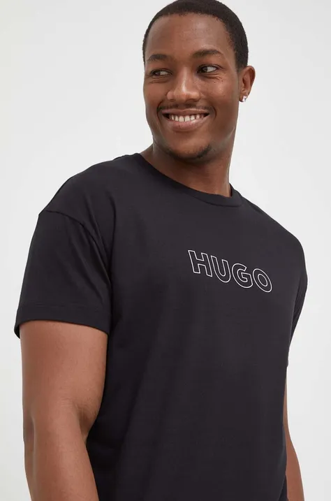 Majica lounge HUGO črna barva