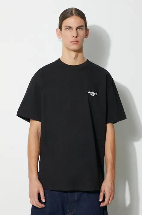 Бавовняна футболка Carhartt WIP чоловічий колір чорний з принтом