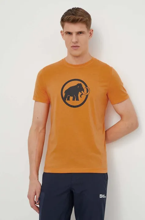 Mammut sportos póló Core narancssárga, nyomott mintás