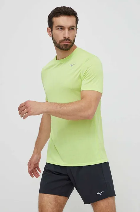 Bežecké tričko Mizuno Impulse zelená farba, melanžové, J2GAA519