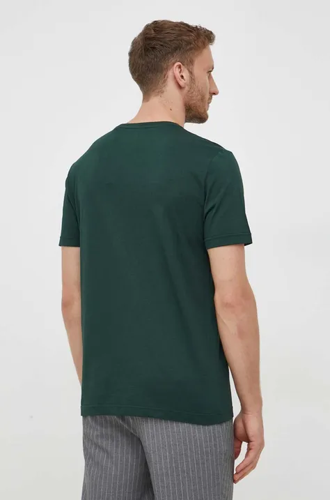 Bavlnené tričko Gant zelená farba, s nášivkou