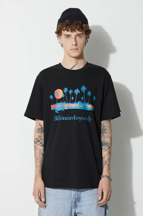 Bavlnené tričko Billionaire Boys Club čierna farba, s potlačou