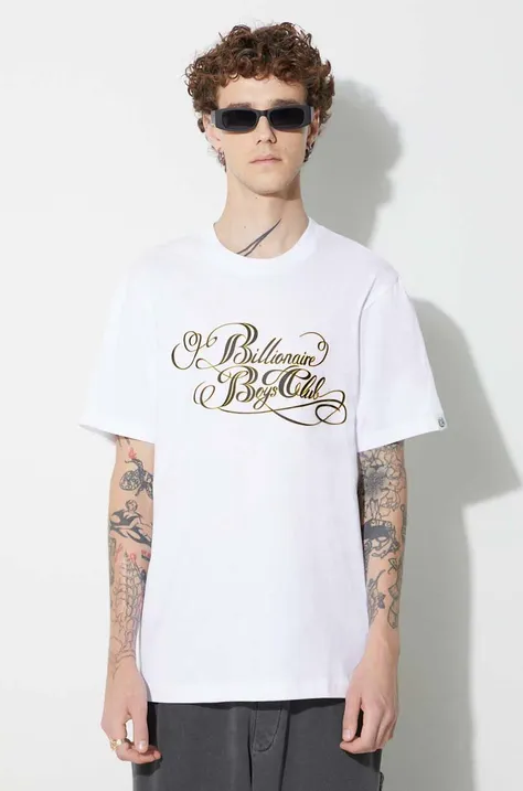 Billionaire Boys Club t-shirt bawełniany kolor biały z nadrukiem