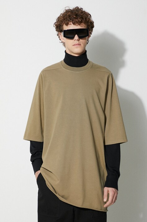 Бавовняна футболка Rick Owens колір зелений однотонний