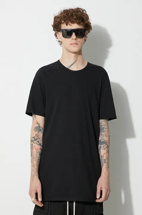 Bavlnené tričko Rick Owens čierna farba, jednofarebný