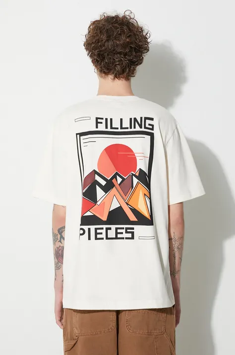 Filling Pieces t-shirt bawełniany kolor beżowy z nadrukiem