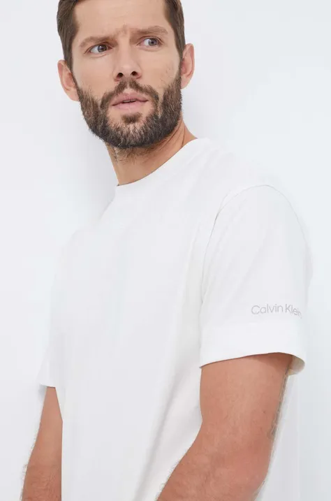 Kratka majica za vadbo Calvin Klein Performance siva barva