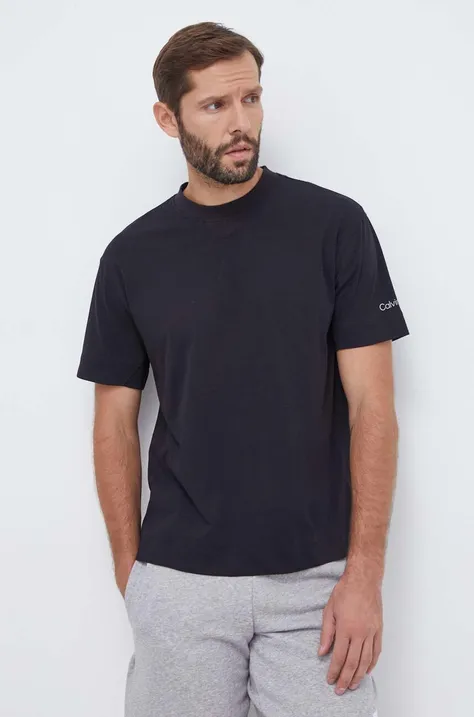 Tréningové tričko Calvin Klein Performance čierna farba, jednofarebný