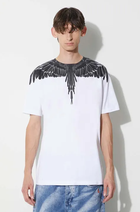 Bavlněné tričko Marcelo Burlon Icon Wings bílá barva, s potiskem