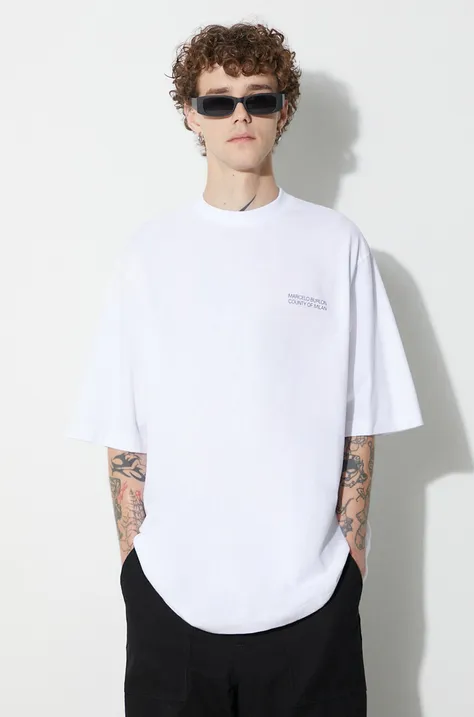 Marcelo Burlon t-shirt bawełniany Tempera Cross kolor biały z nadrukiem