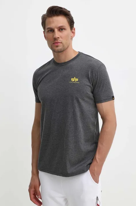 Alpha Industries t-shirt Basic T Small Logo men’s gray color 188505.315