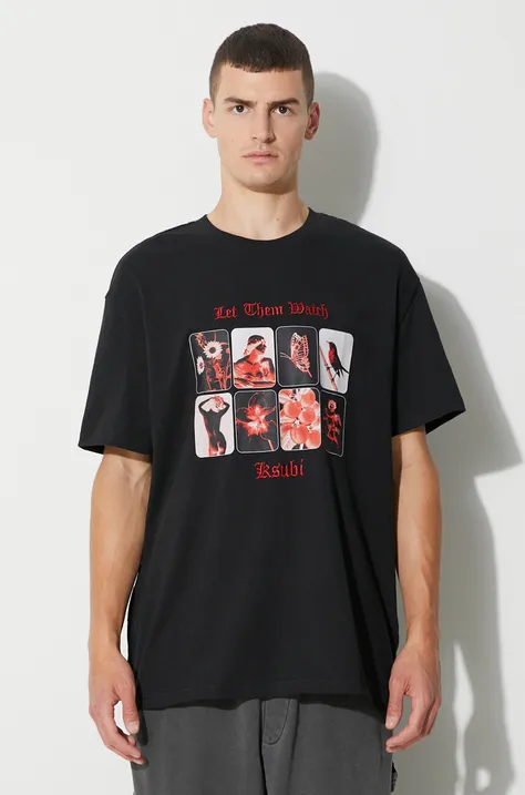 KSUBI t-shirt bawełniany kolor czarny z nadrukiem