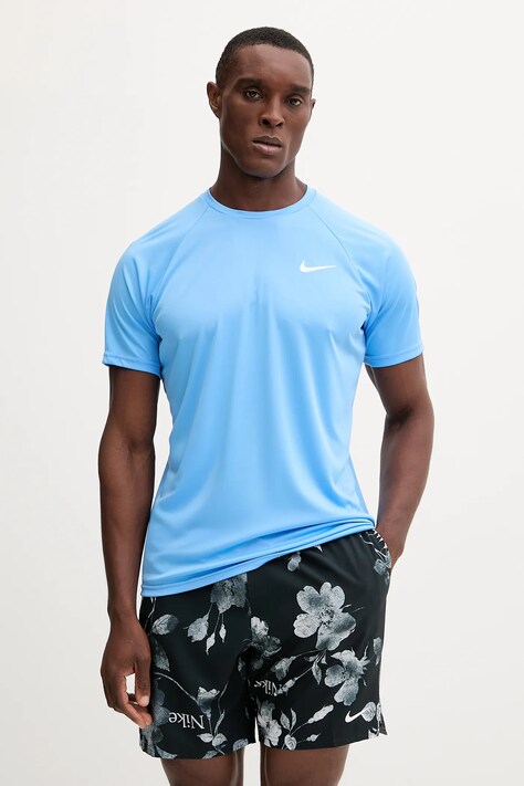 Nike t-shirt treningowy kolor niebieski gładki