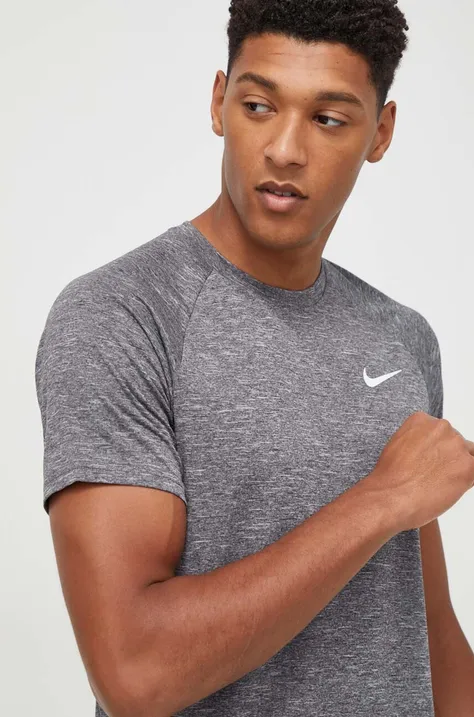 Kratka majica za vadbo Nike siva barva