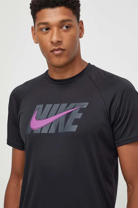 Nike t-shirt treningowy kolor czarny z nadrukiem