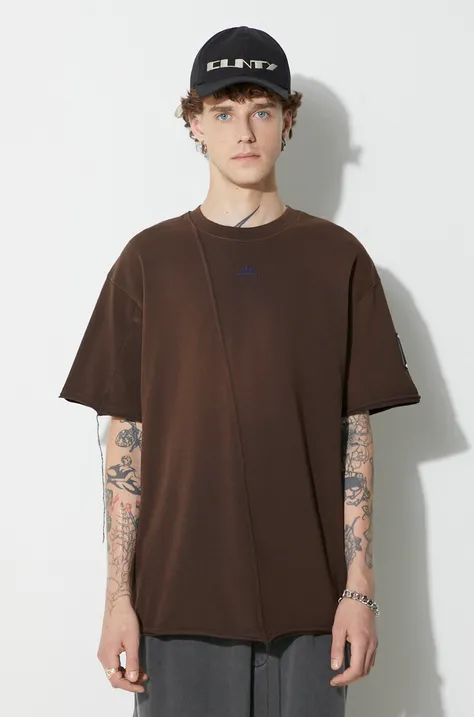 A-COLD-WALL* t-shirt bawełniany SHIRAGA T-SHIRT kolor brązowy gładki ACWMTS158B