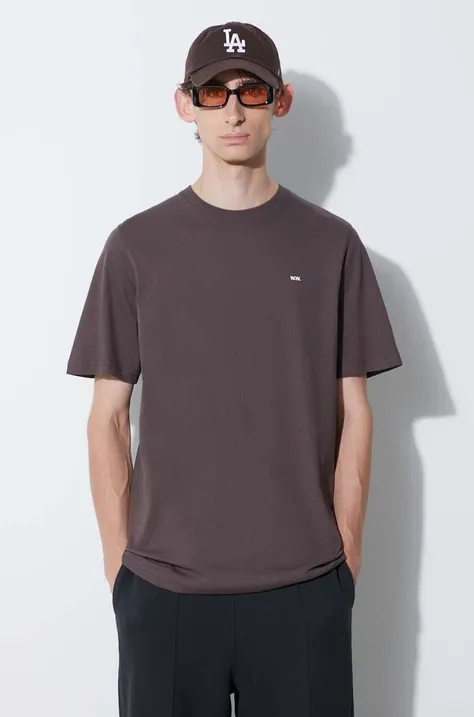 Bavlnené tričko Wood Wood Essential sami classic t-shirt 20005711.2491, hnedá farba, jednofarebné