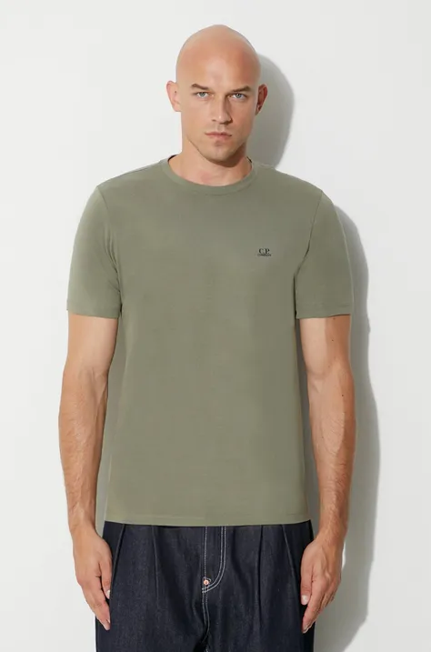 Pamučna majica C.P. Company boja: zelena, s tiskom