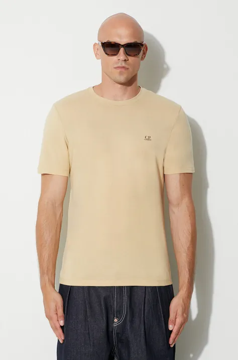 Bavlněné tričko C.P. Company 30/1 JERSEY SMALL LOGO T-SHIRT béžová barva, 15CMTS046A005100W