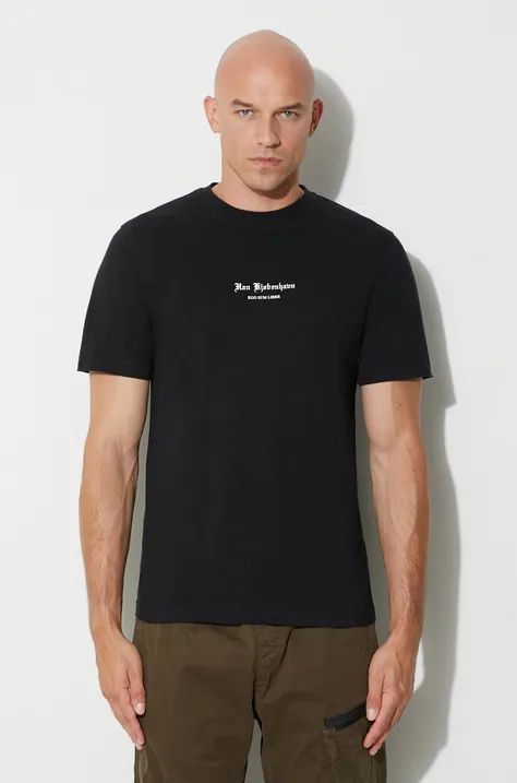 Памучна тениска Han Kjøbenhavn в черно с изчистен дизайн
