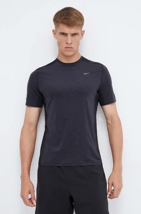 Тениска за трениране Reebok ACTIVCHILL Athlete в черно с меланжов десен