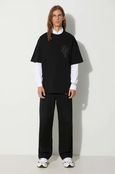 Represent t-shirt bawełniany Cherub Initial kolor czarny z nadrukiem